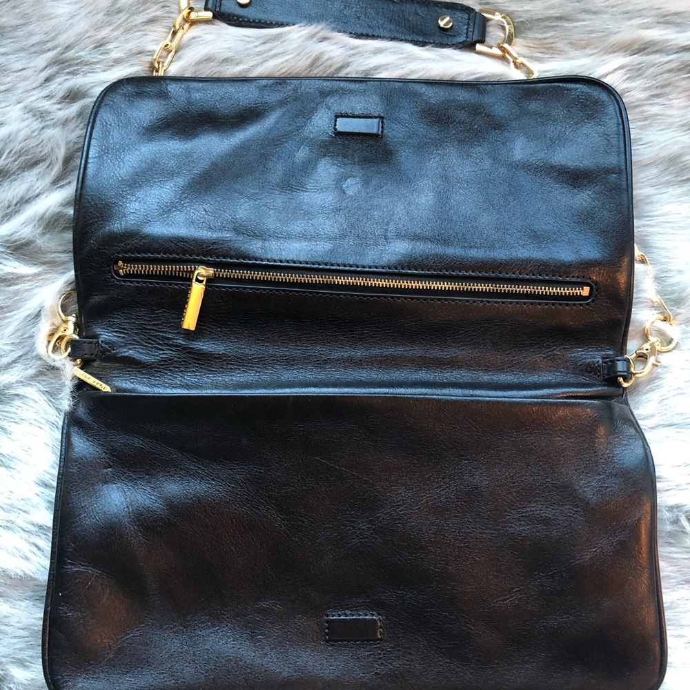 Tory Burch Black Reva Clutch with Strap - Picture 2 of 7